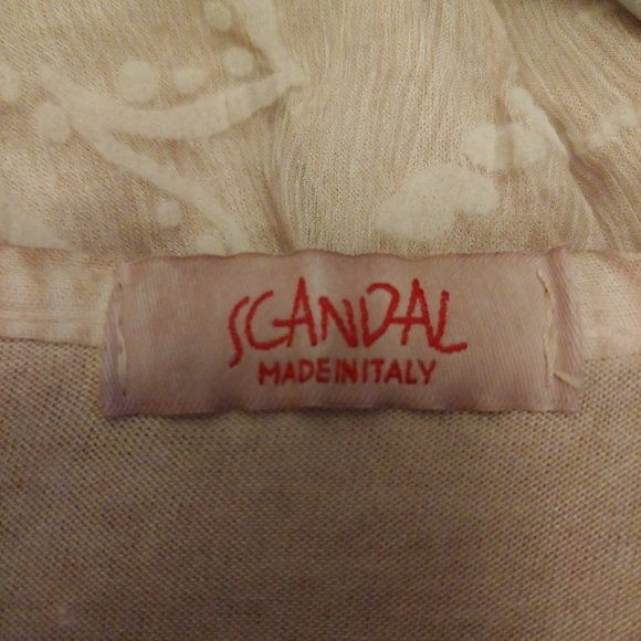 Scandal by Italy 100% silk blush colored tunic Size M/L L-Sleeve or roll tab - Picture 10 of 15